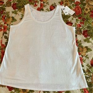 Eileen Fisher silver u neck long tank